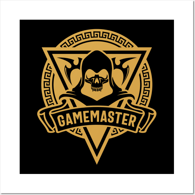 Gamemaster Skull - The Game Master Dungeons Crawler and Dragons Slayer Tabletop RPG Addict Wall Art by pixeptional